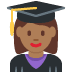 👩🏾‍🎓 woman student: medium-dark skin tone display on Twitter